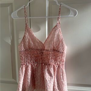 En Saison Pink & White Checkered Top
